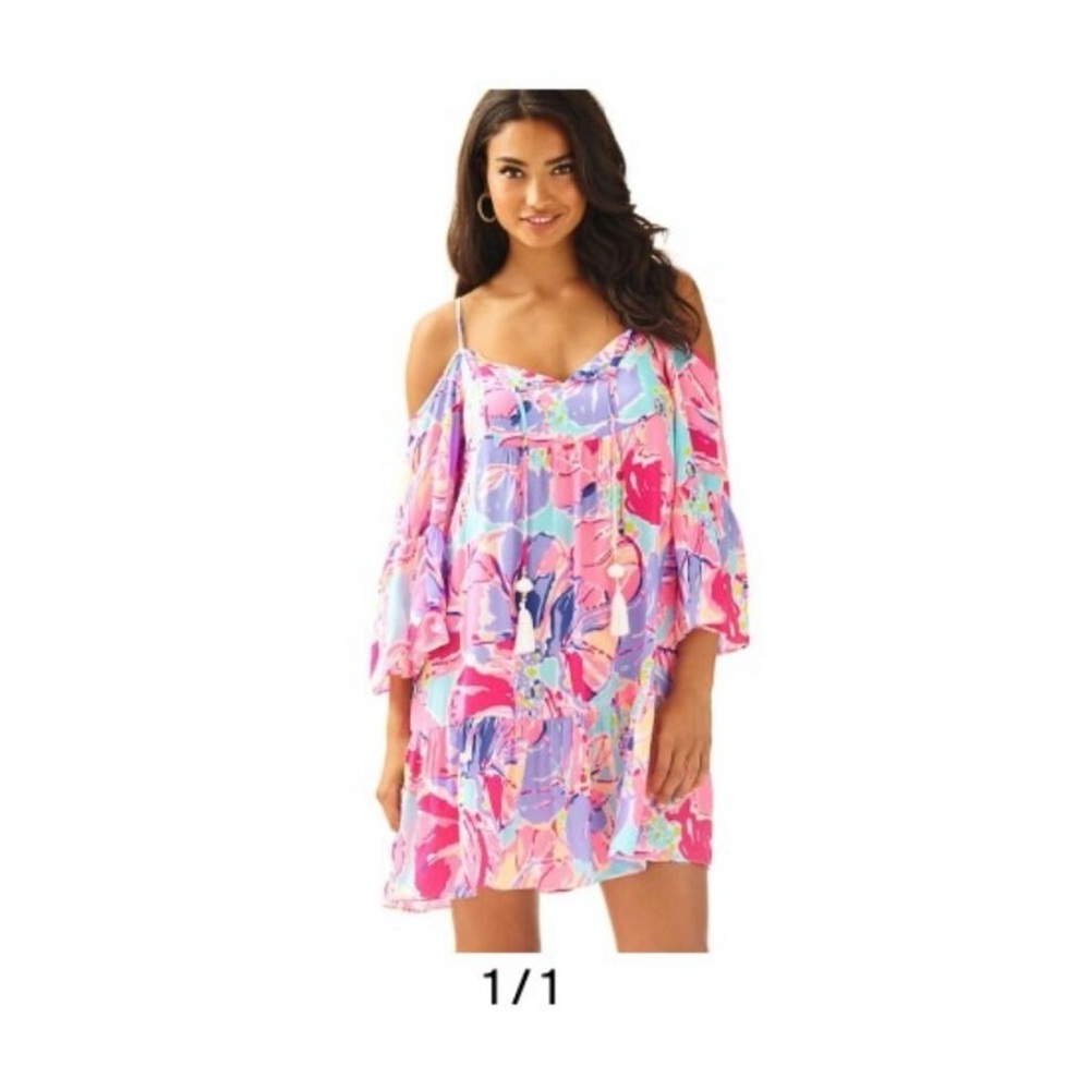 Lilly Pulitzer off the shoulder printed Alonna dress medium